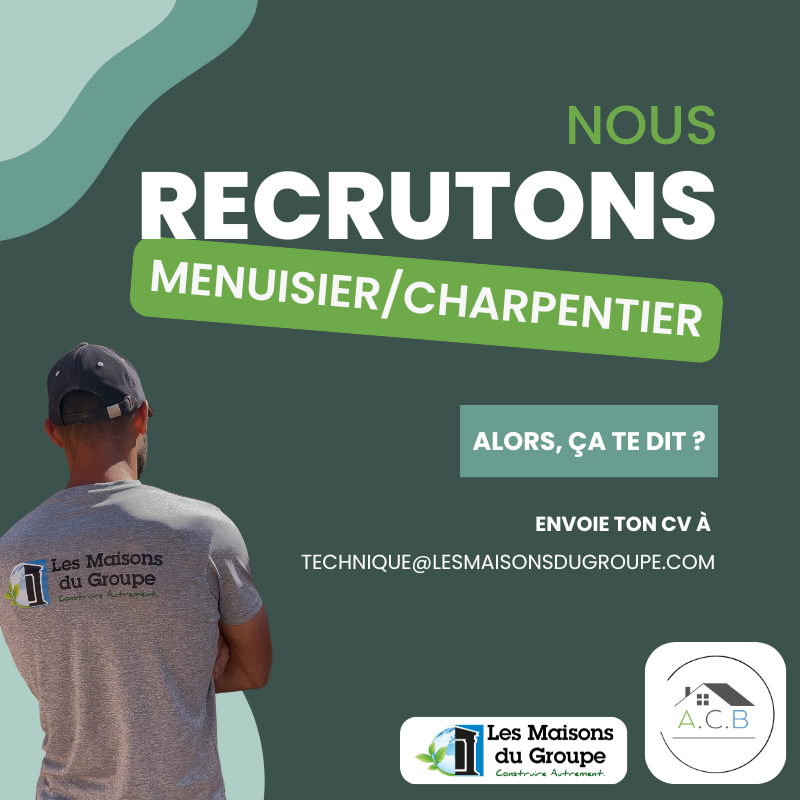 recrutement menuisier charpentier en CDI à Annonay